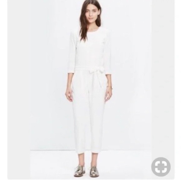 Madewell Sloan Belted Jumpsuit in Cream White NWT - Picture 2 of 2